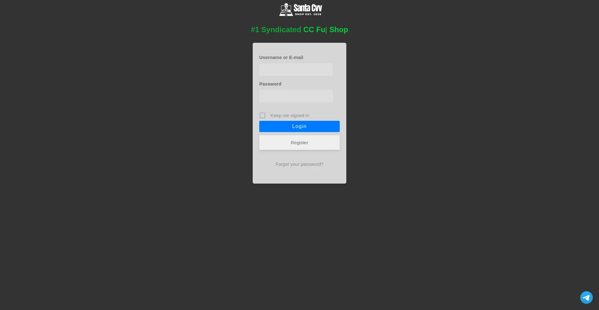 Website screenshot of Santacvv.shop