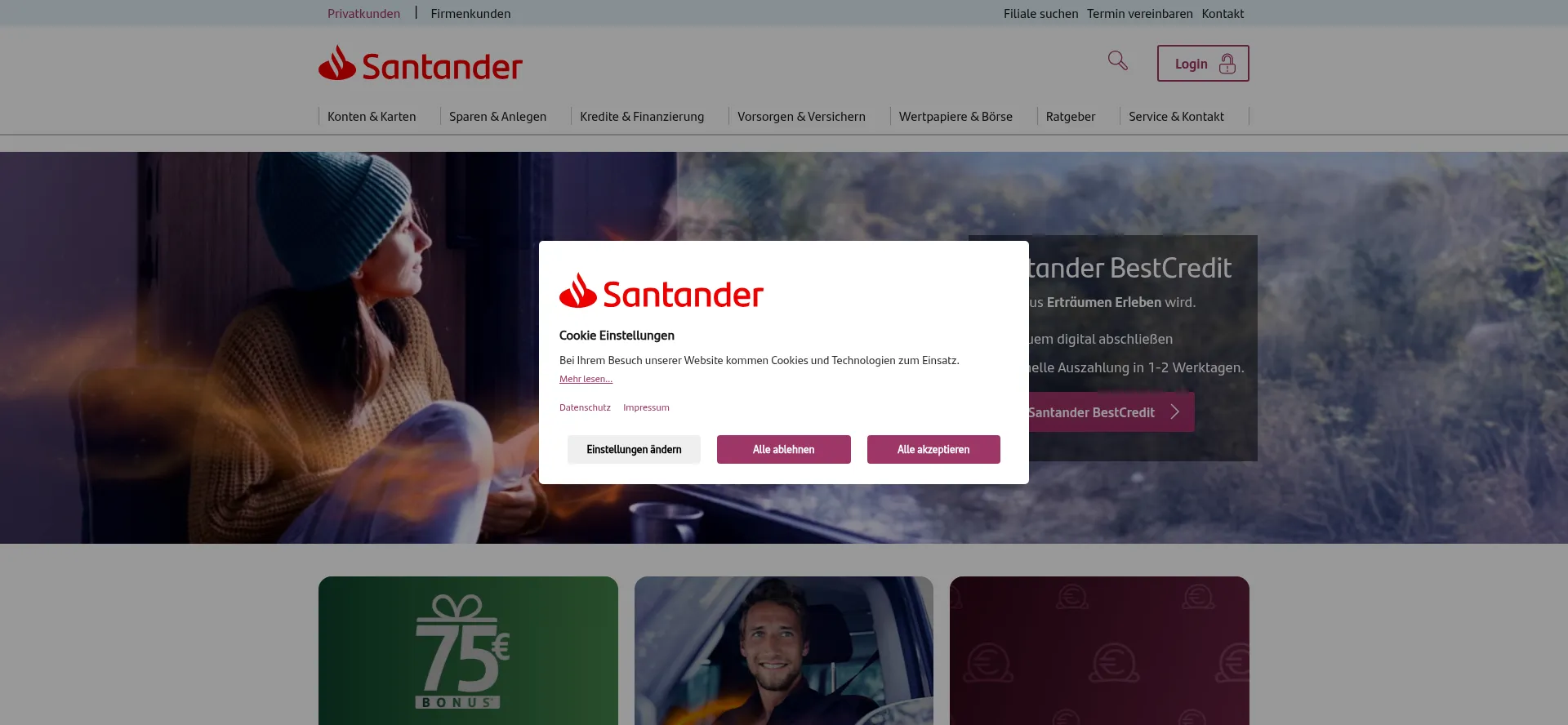 Santander.de Screenshot