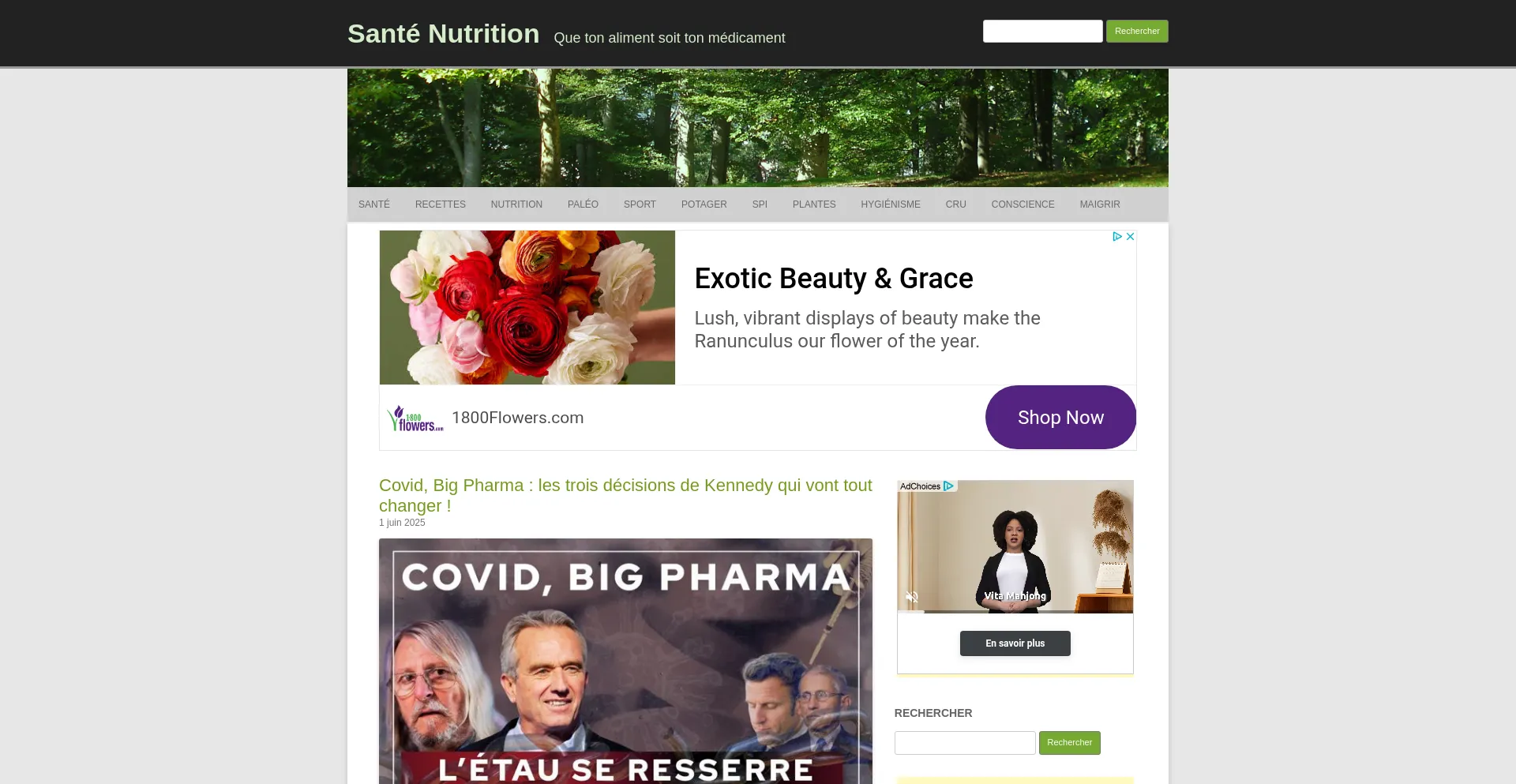 Website screenshot of Sante-nutrition.org
