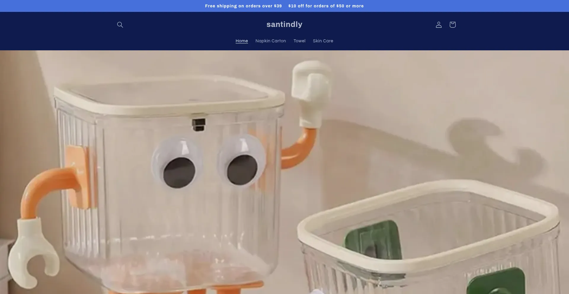 Website screenshot of Santindly.com