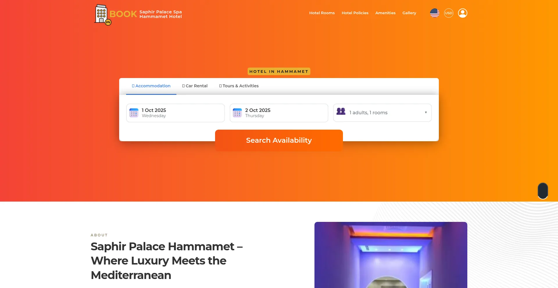 Saphirpalacespahammamet.online Screenshot