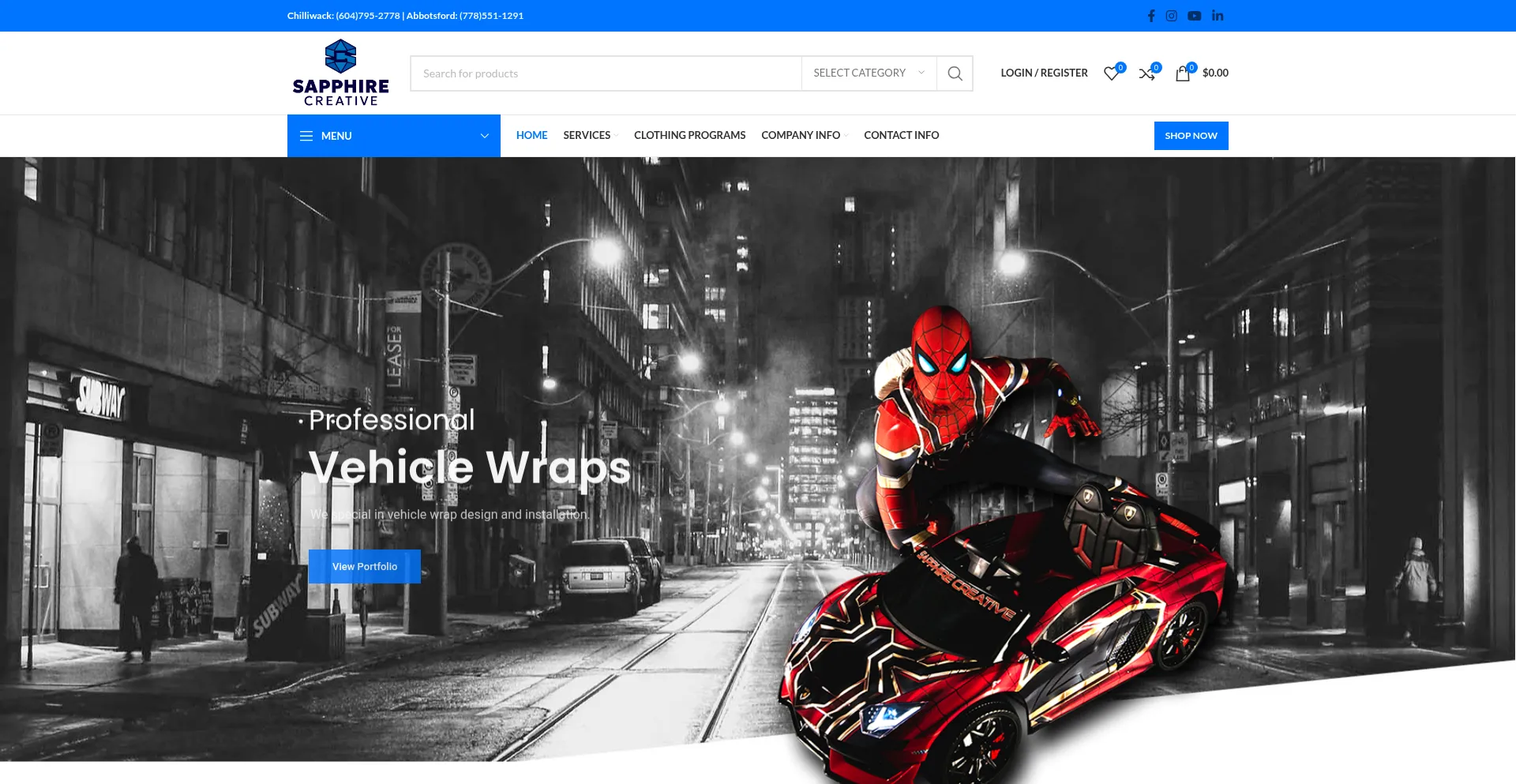 Website screenshot of Sapphirecreative.com