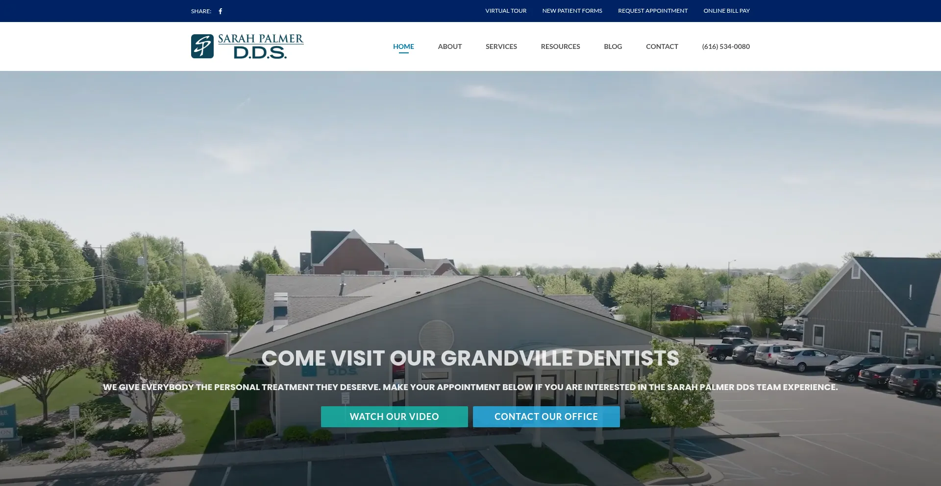Website screenshot of Sarahpalmerdds.com