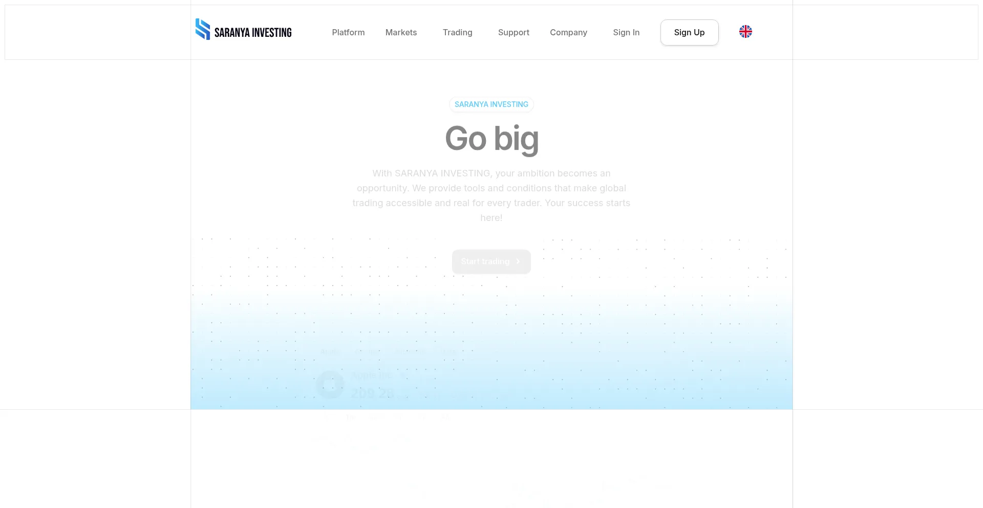 Website screenshot of Saranyainvesting.pro