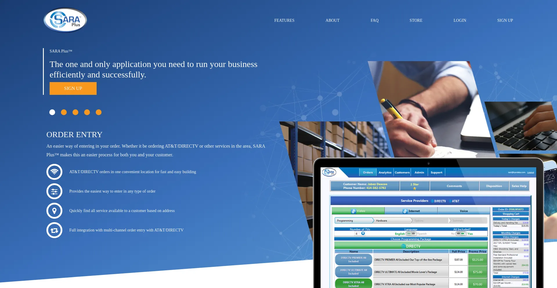 Website screenshot of Saraplus.com