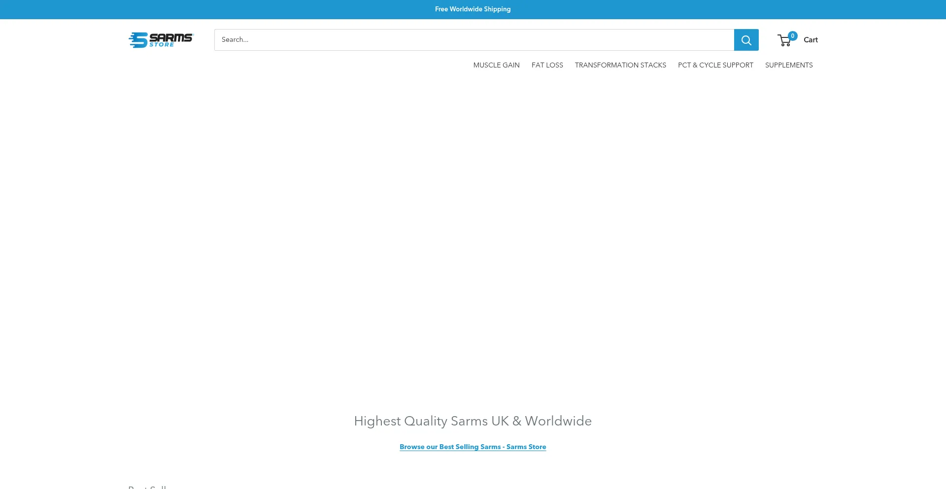 Website screenshot of Sarmsstore.co.uk