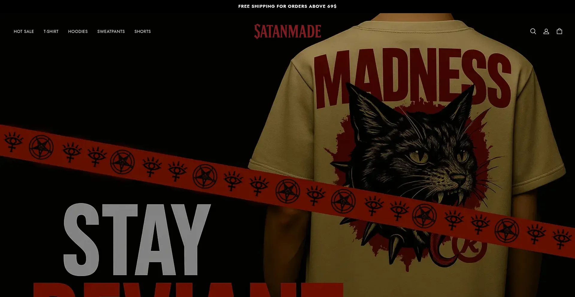 Website screenshot of Satanmade.com