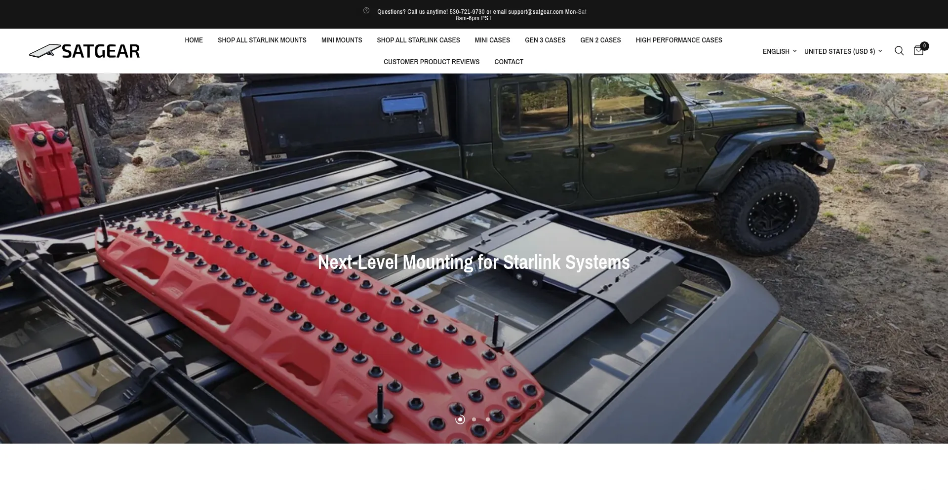 Website screenshot of Satgear.com