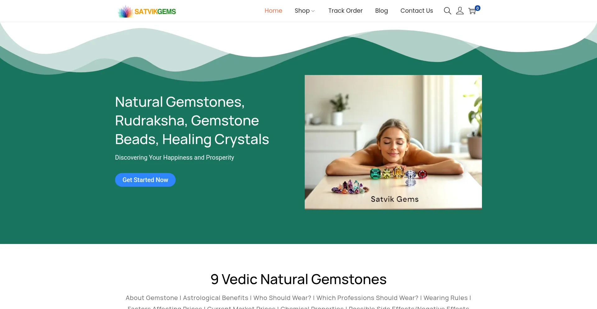 Website screenshot of Satvikgems.com