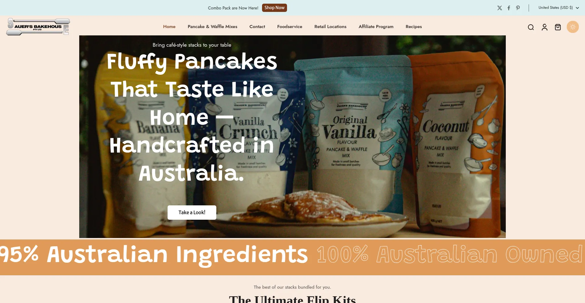 Website screenshot of Sauersmixes.com