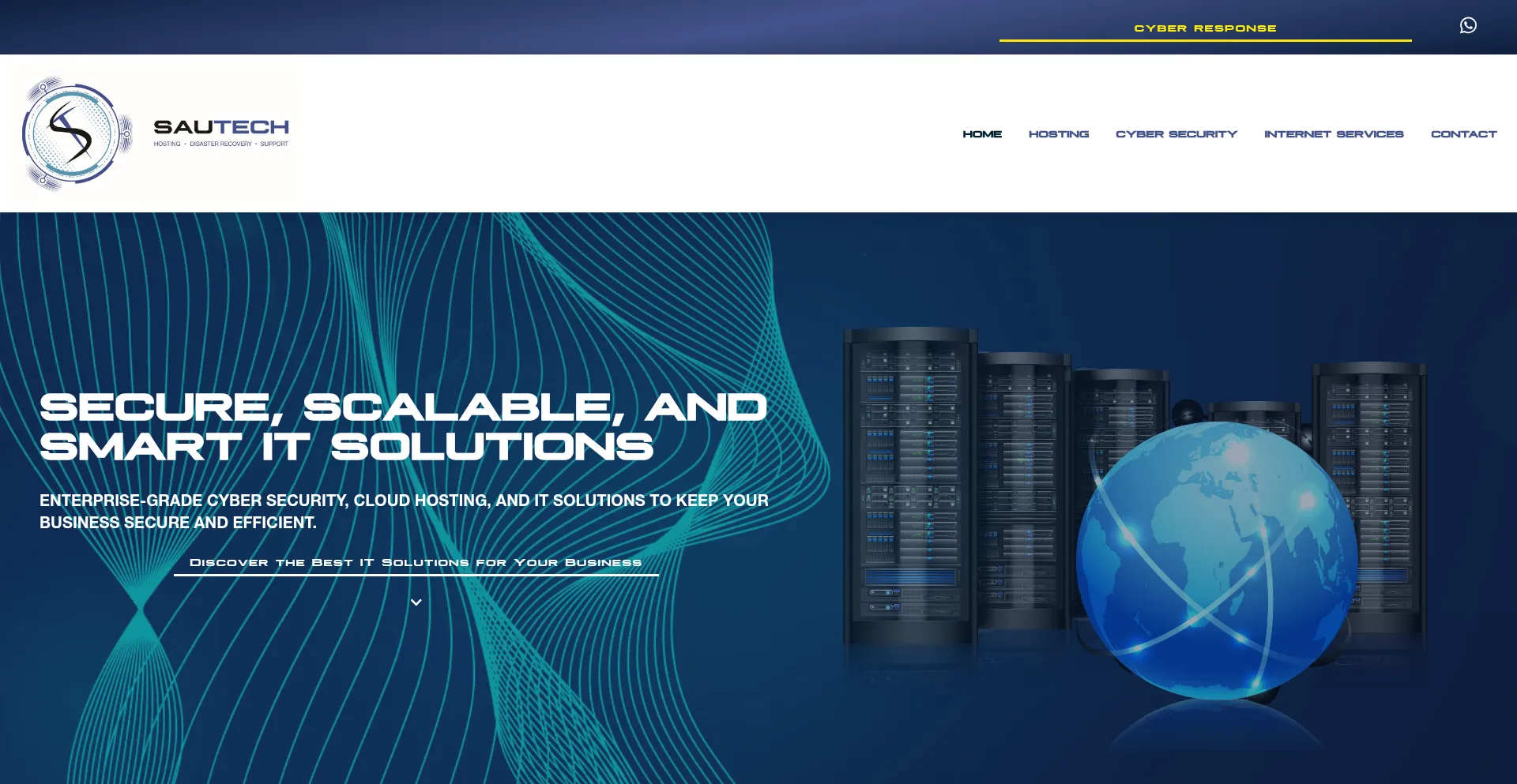 Website screenshot of Sautech.net