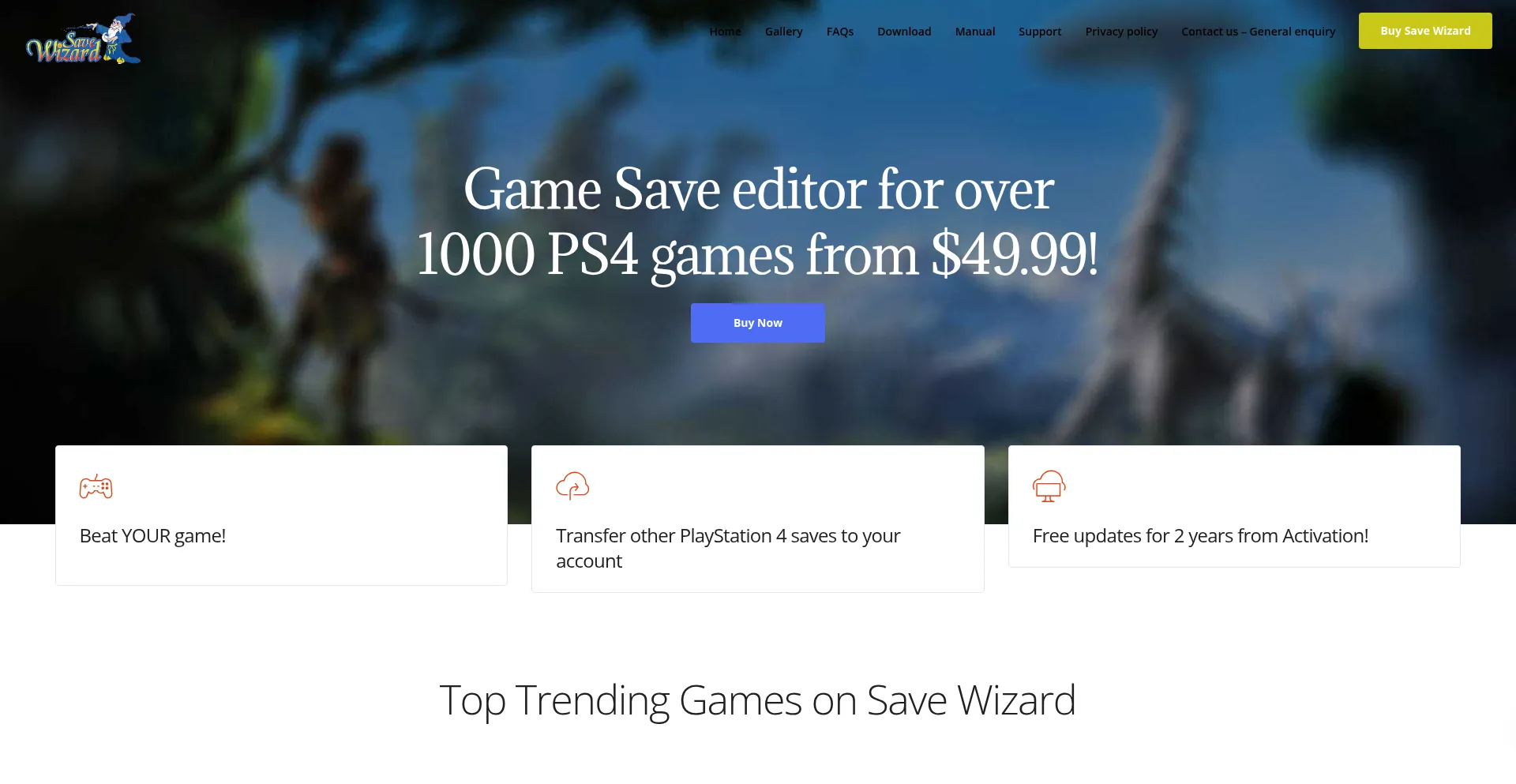 Website screenshot of Savewizard.net