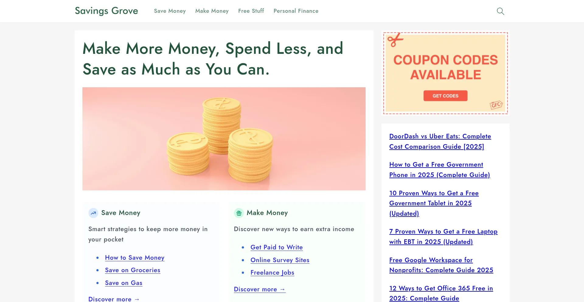 Savingsgrove.com Screenshot