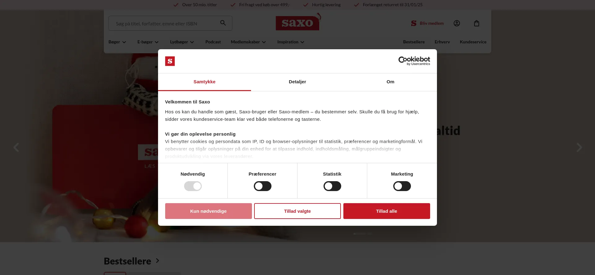 Website screenshot of Saxo.com