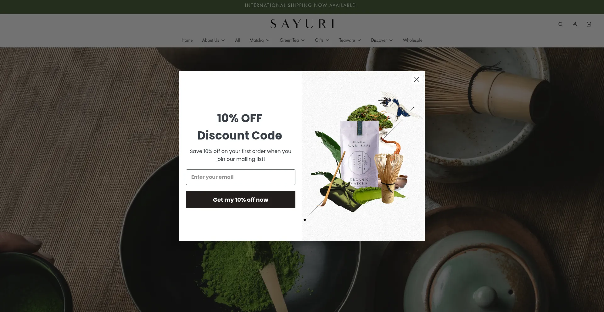 Sayuritea.com Screenshot