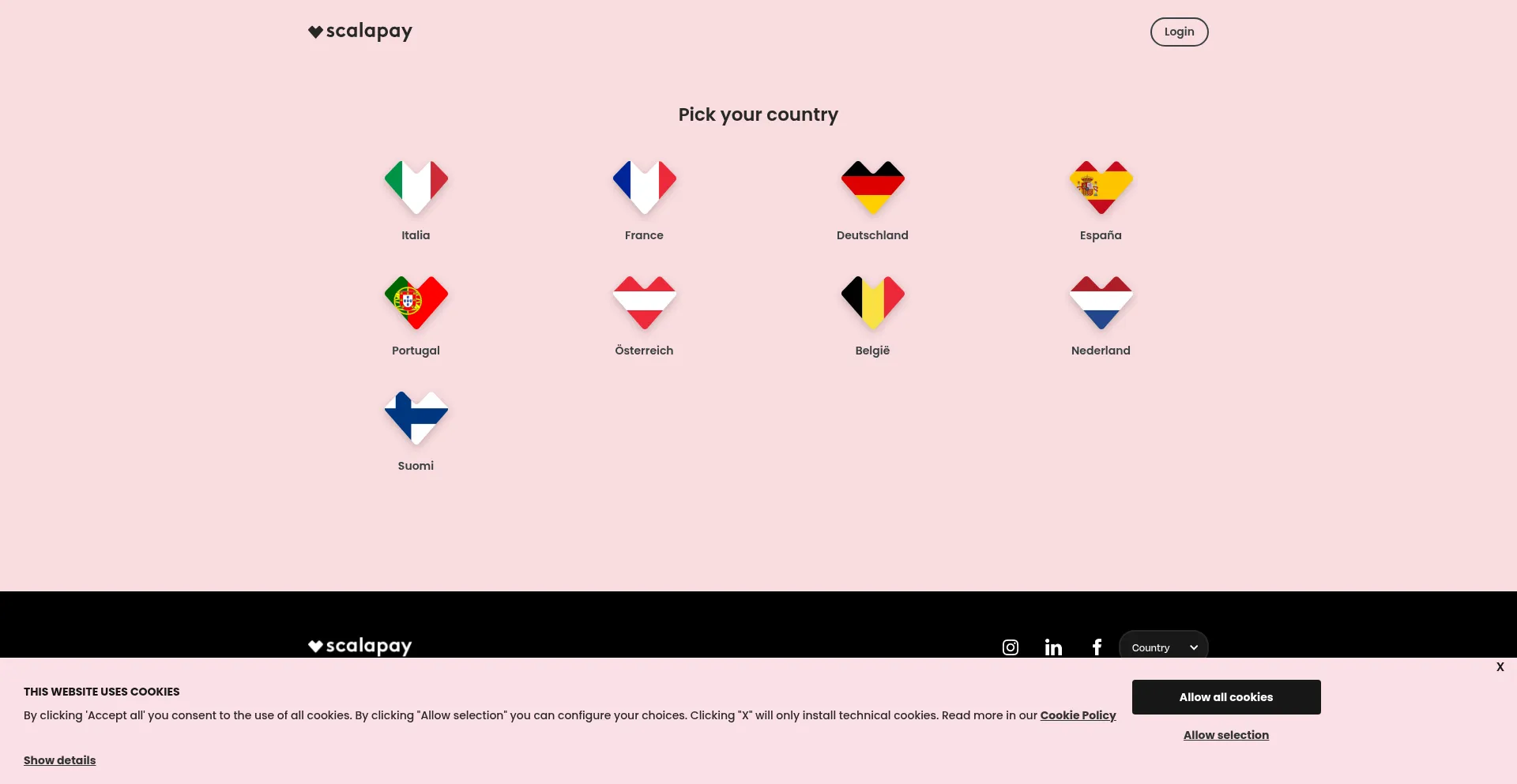 Website screenshot of Scalapay.com