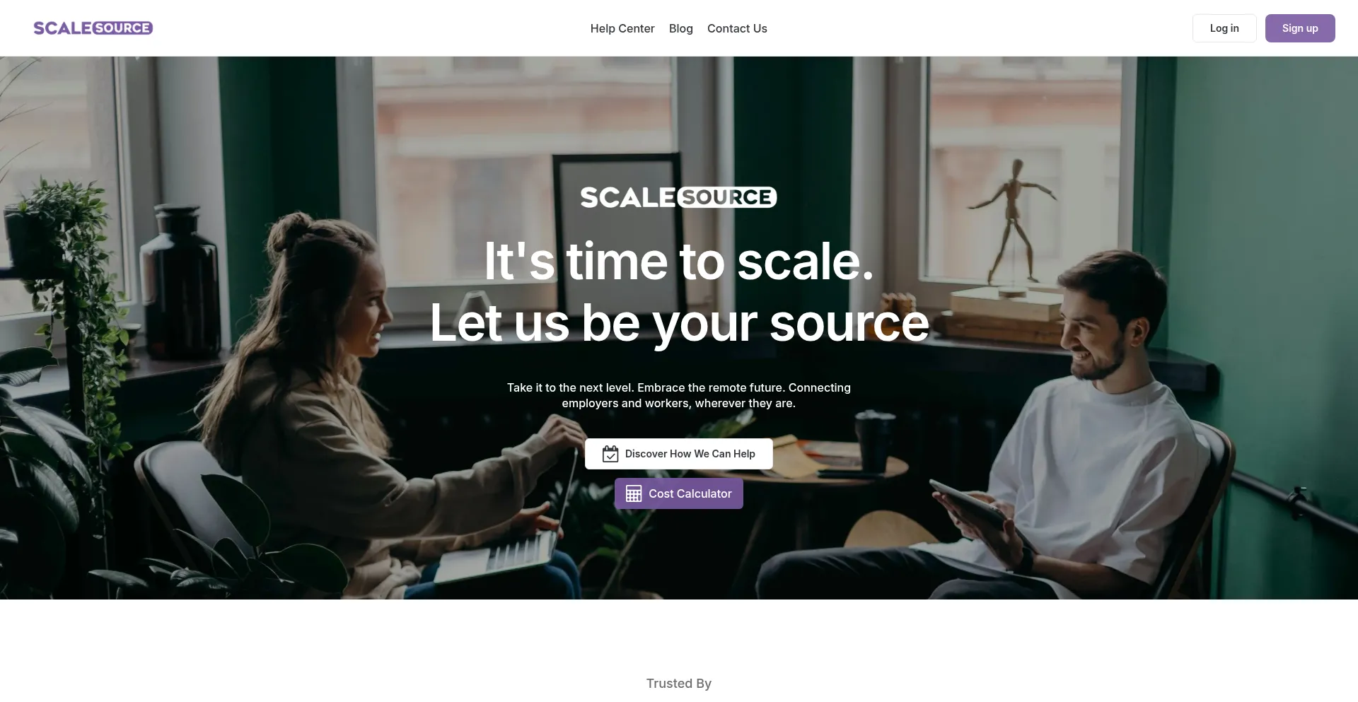 Website screenshot of Scalesource.com
