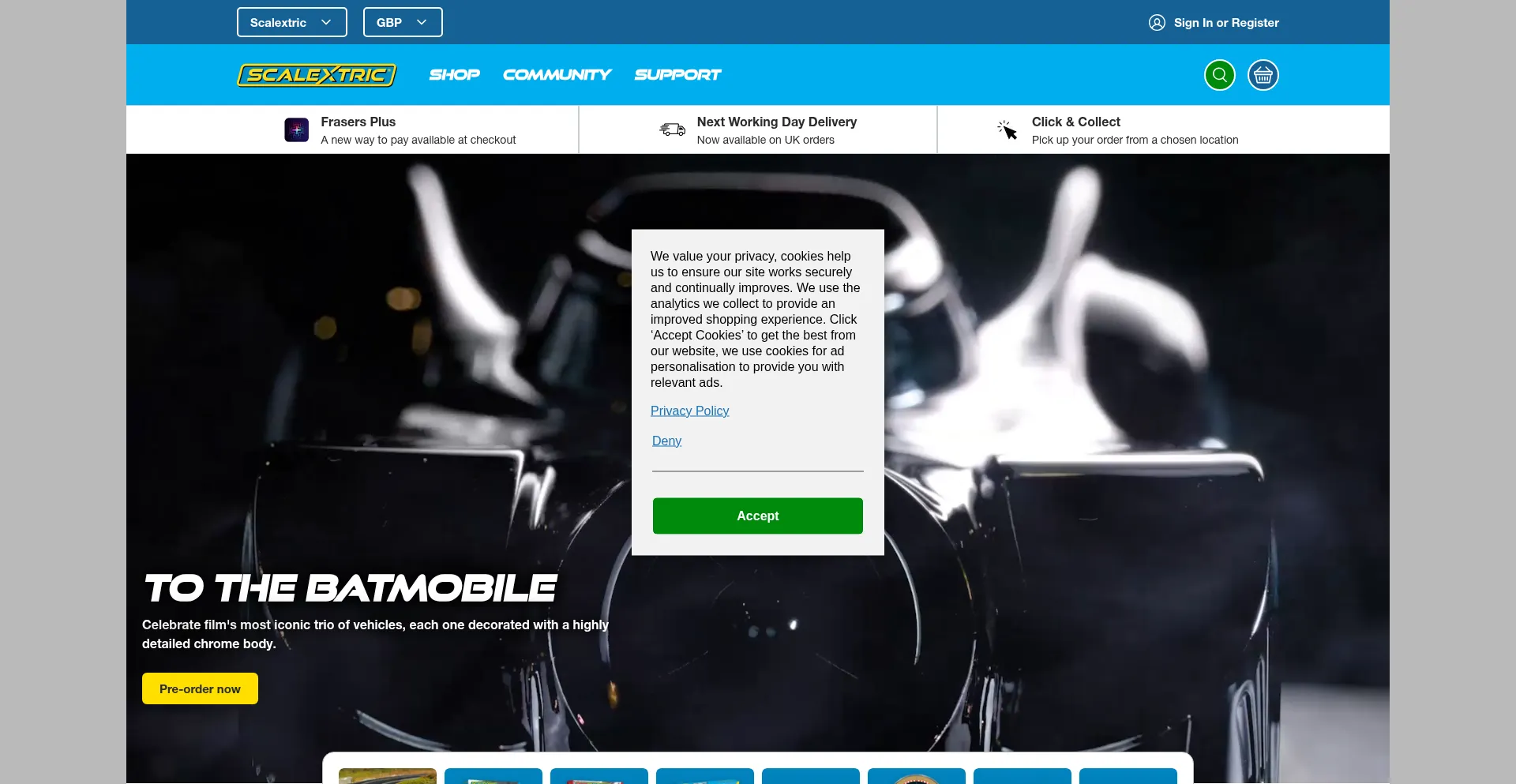 Scalextric.com Screenshot