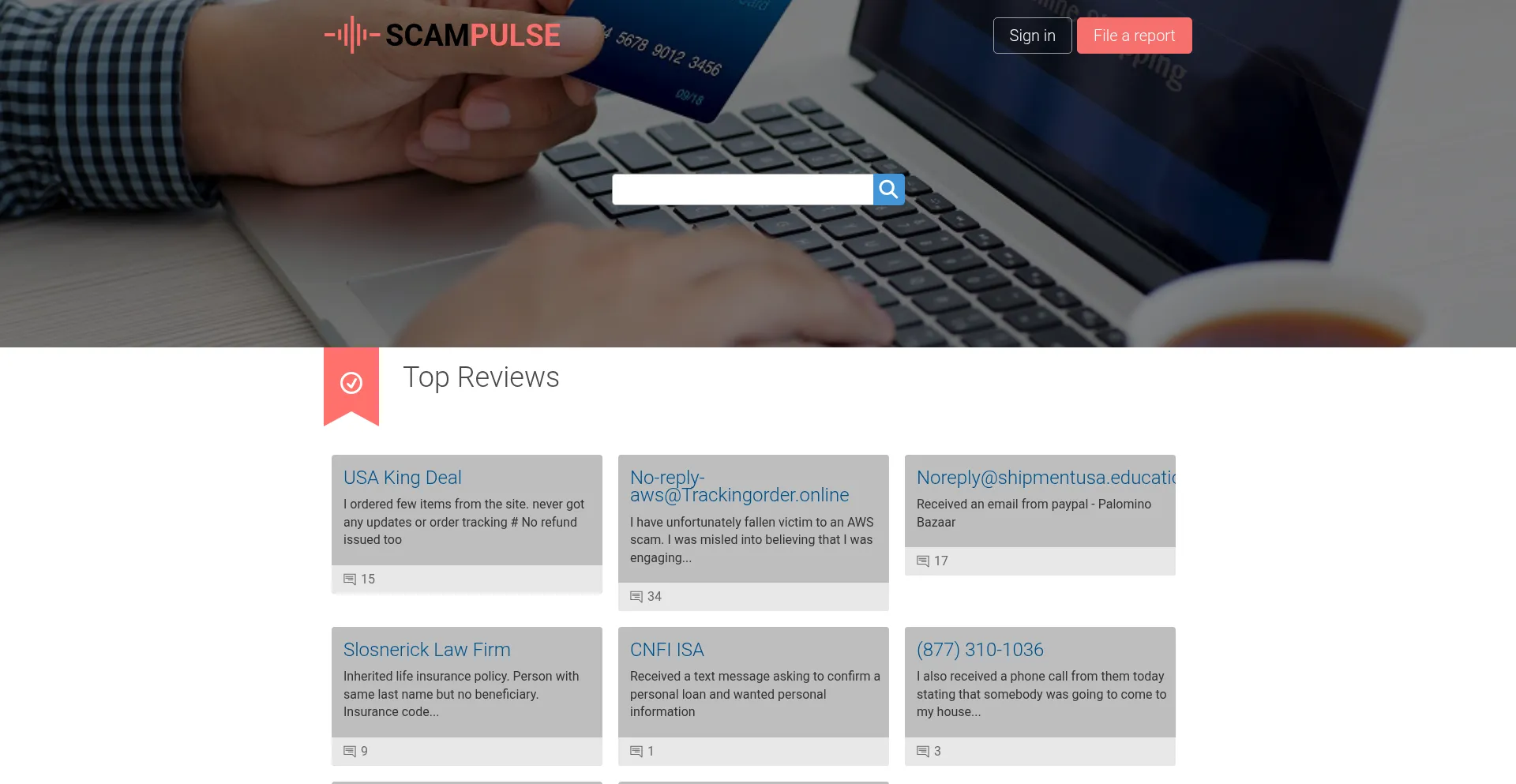 Scampulse.com Screenshot