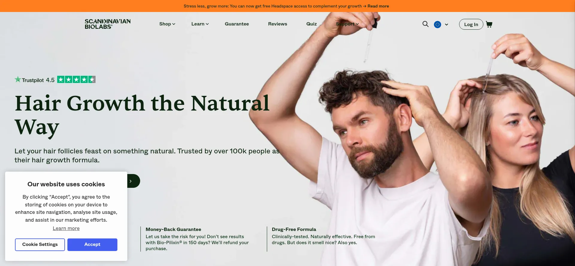 Website screenshot of Scandinavianbiolabs.com