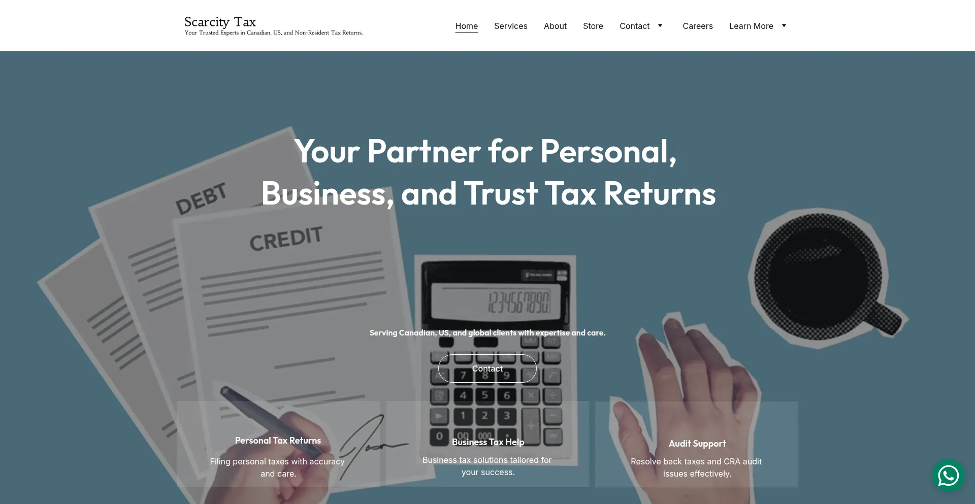Website screenshot of Scarcitytax.com