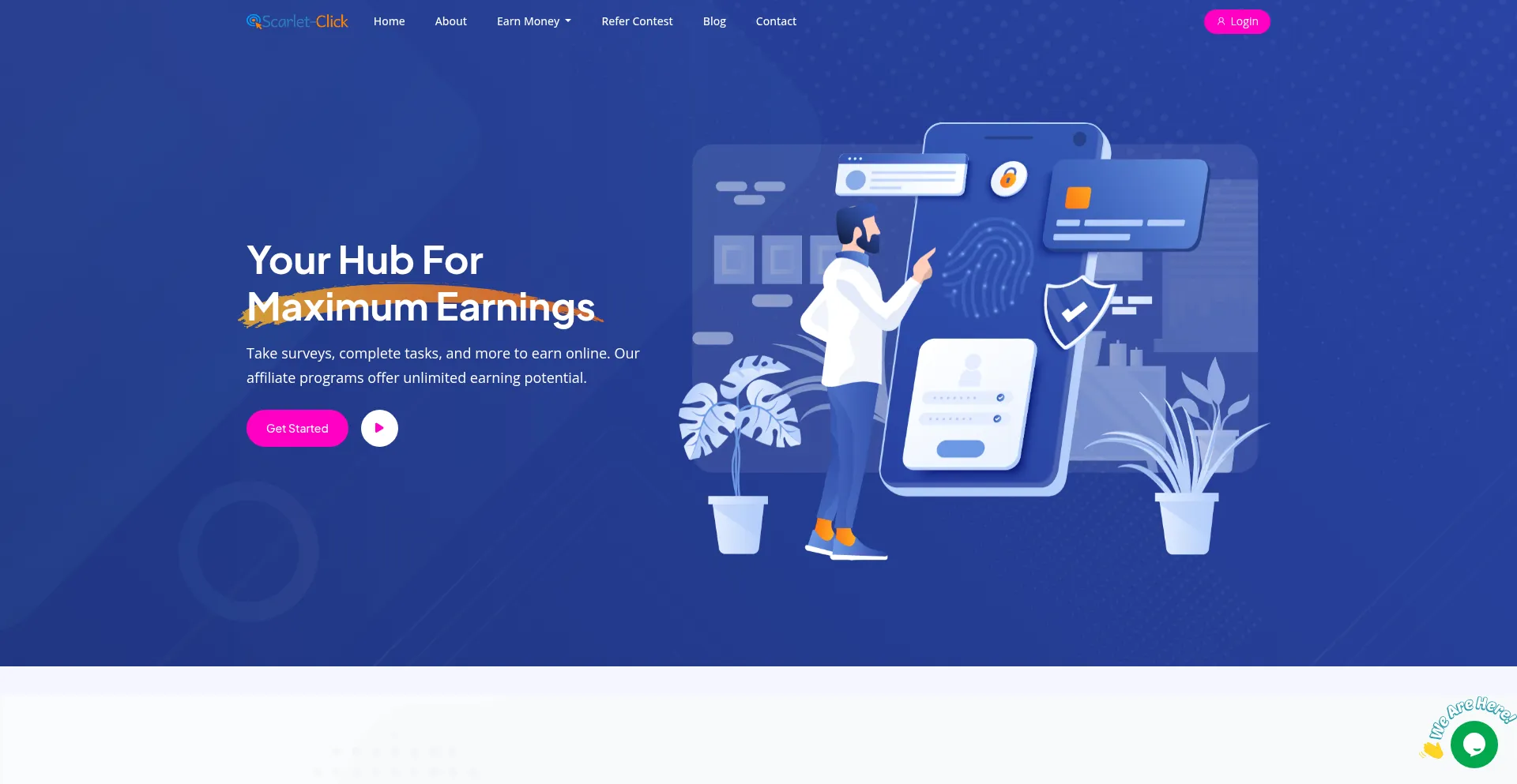 Website screenshot of Scarlet-clicks.xyz
