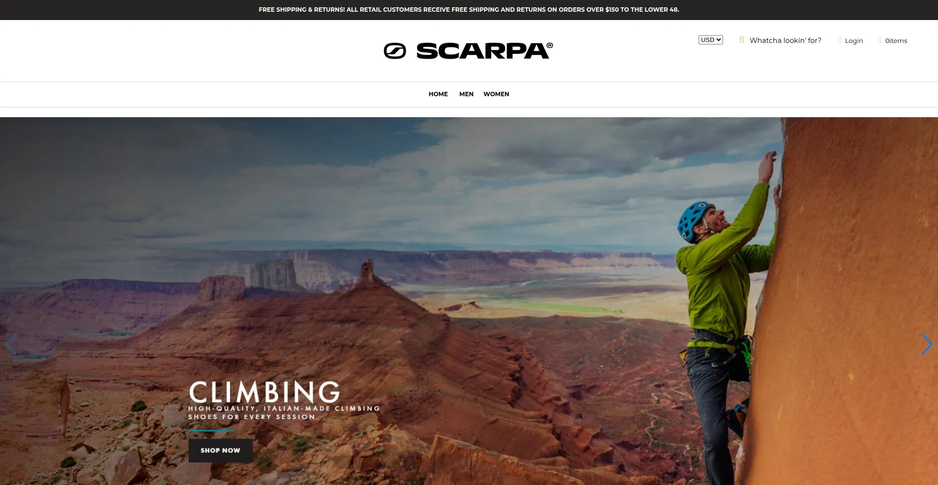 Website screenshot of Scarpa-boots.com