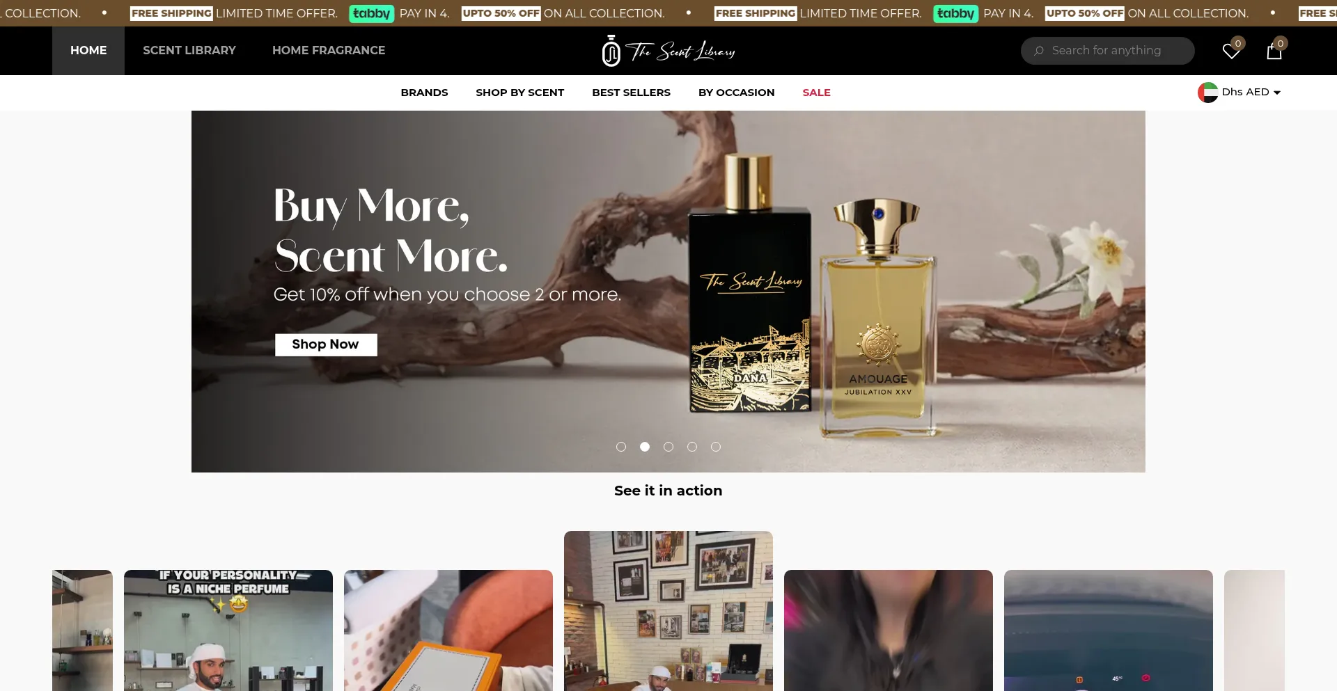 Website screenshot of Scentlibraryofficial.com