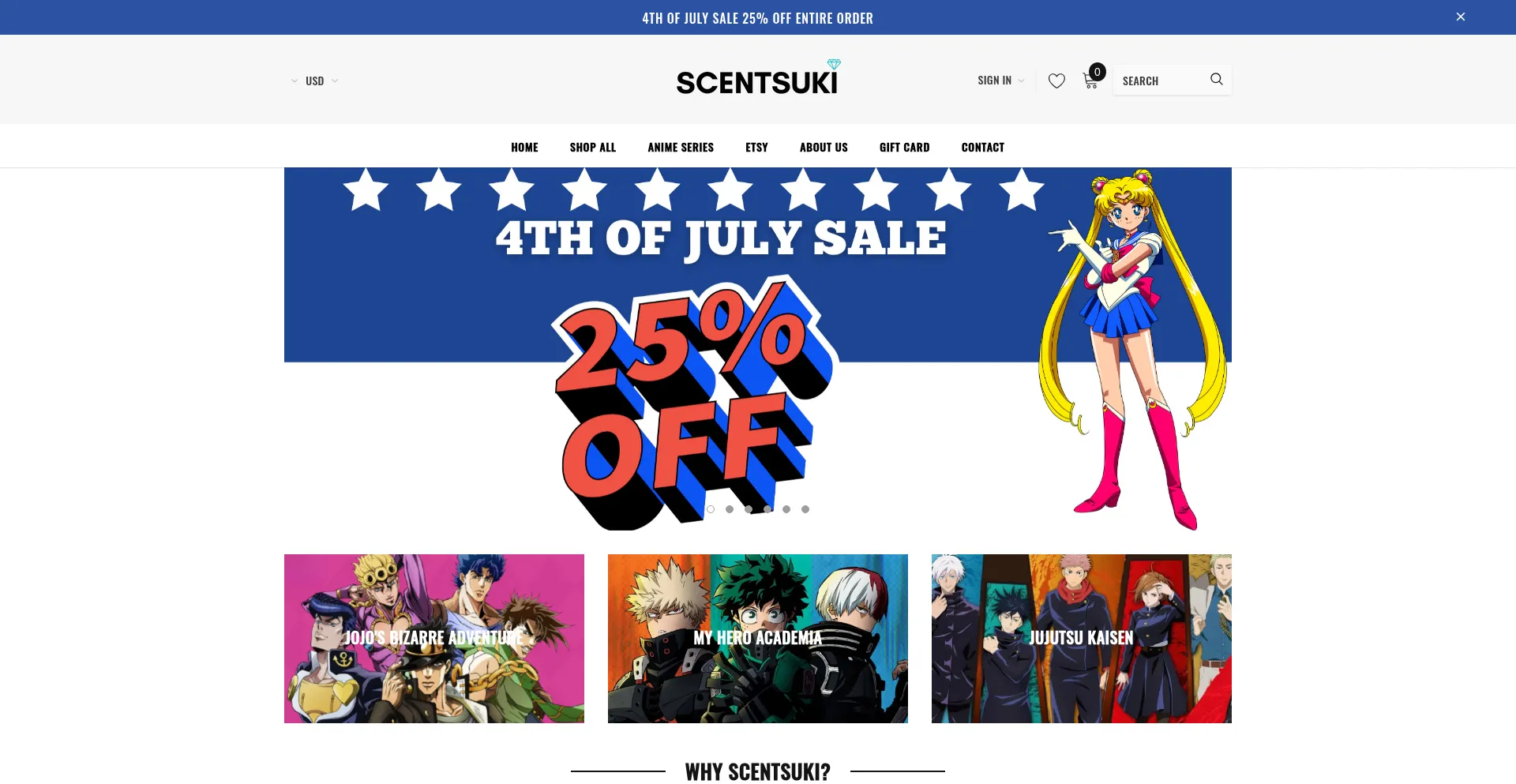 Website screenshot of Scentsuki.com