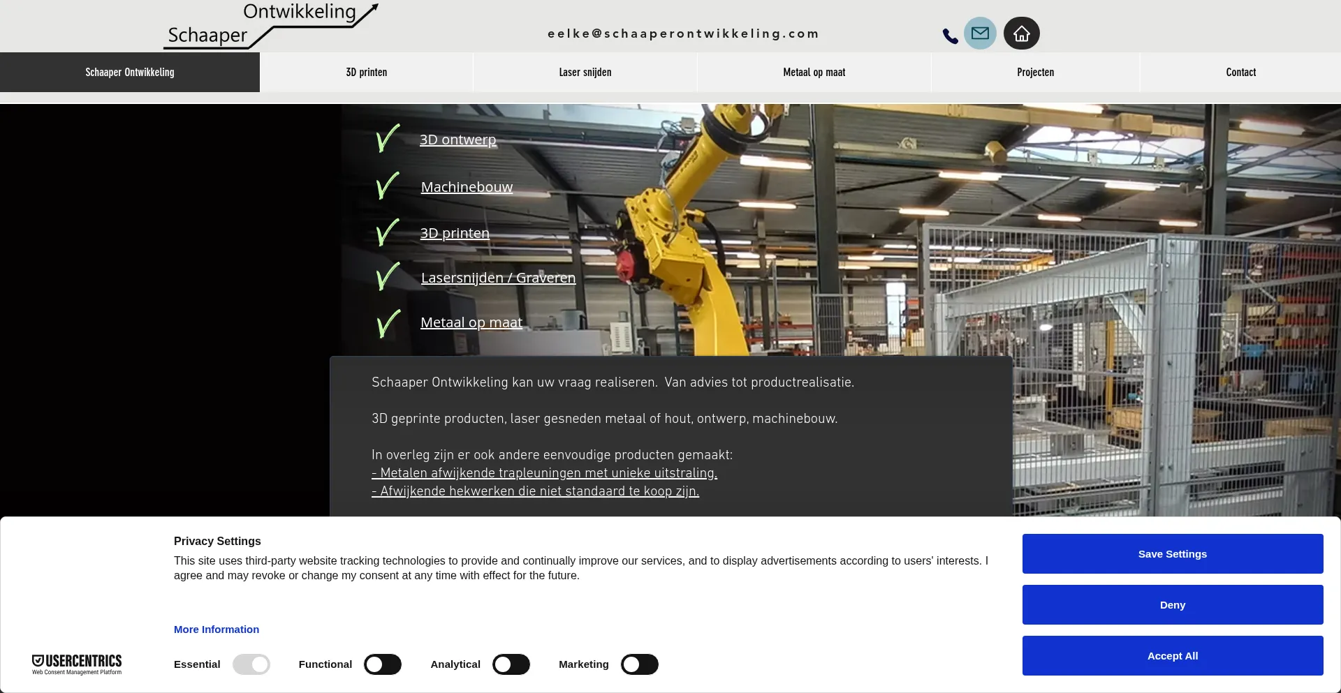 Website screenshot of Schaaperontwikkeling.com