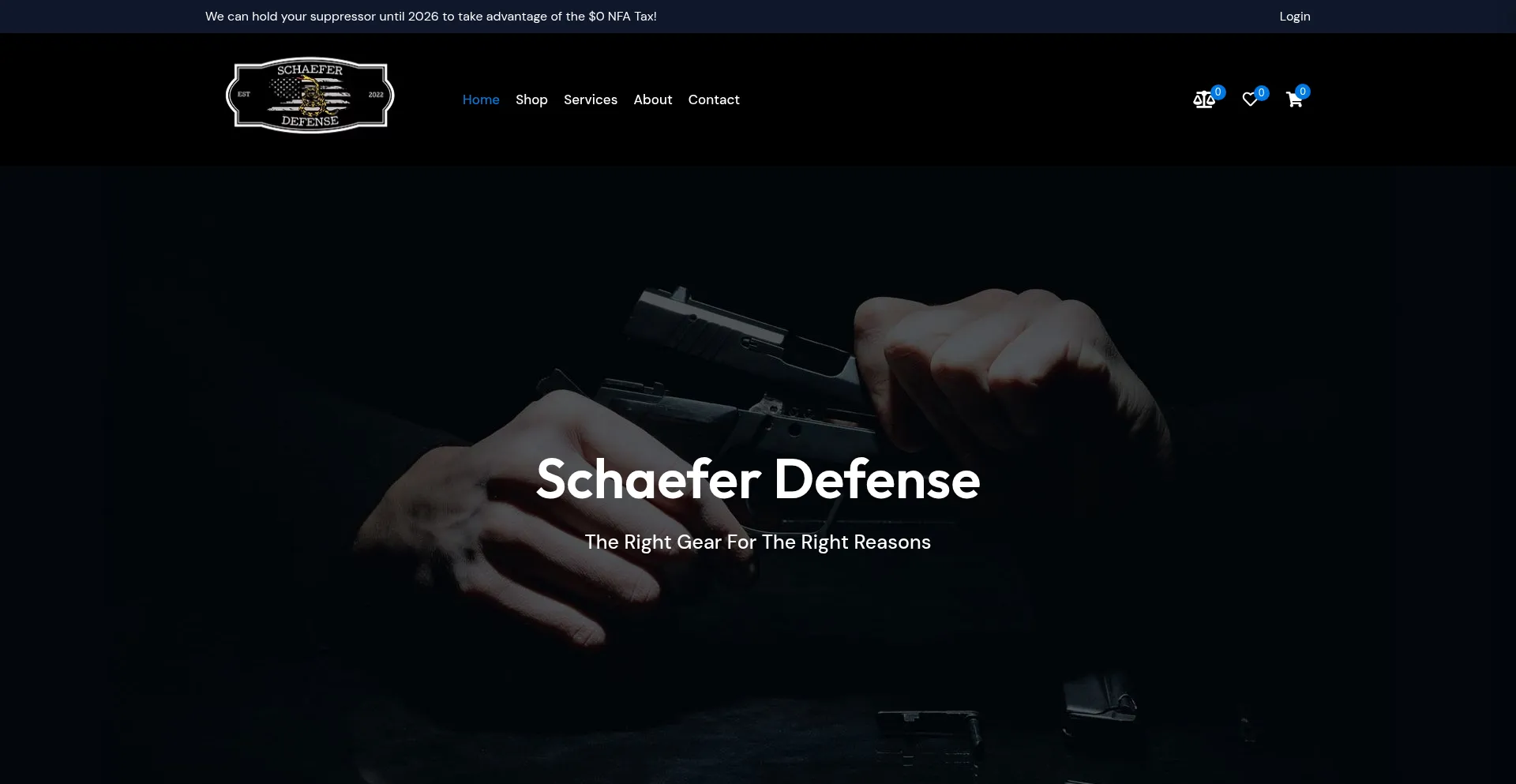 Website screenshot of Schaeferdefense.com