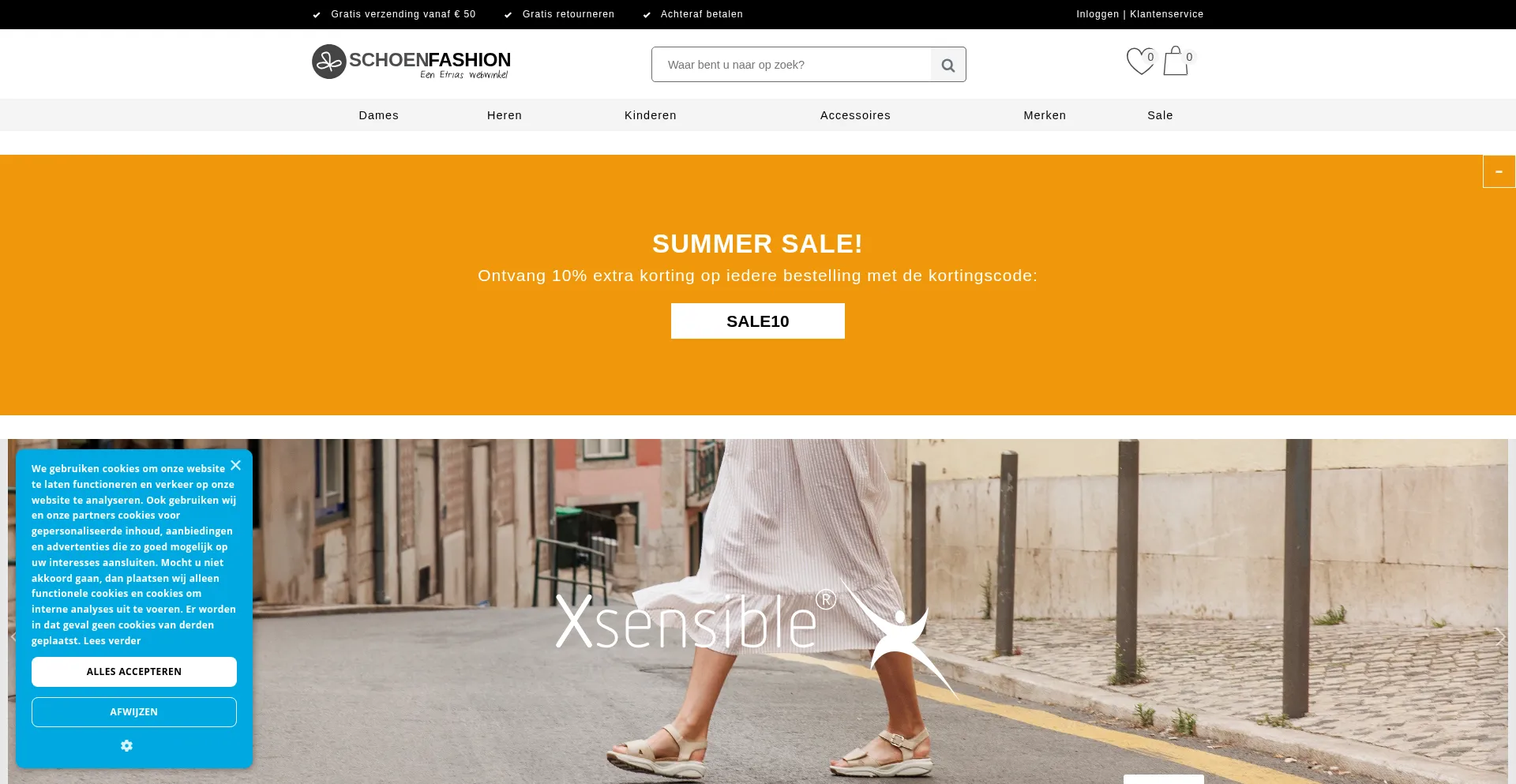 Website screenshot of Schoenfashion.nl