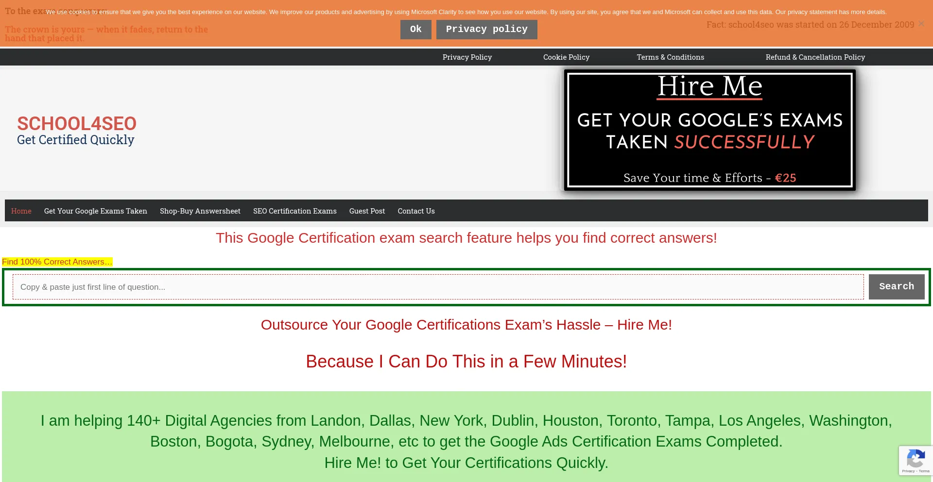 Website screenshot of School4seo.com