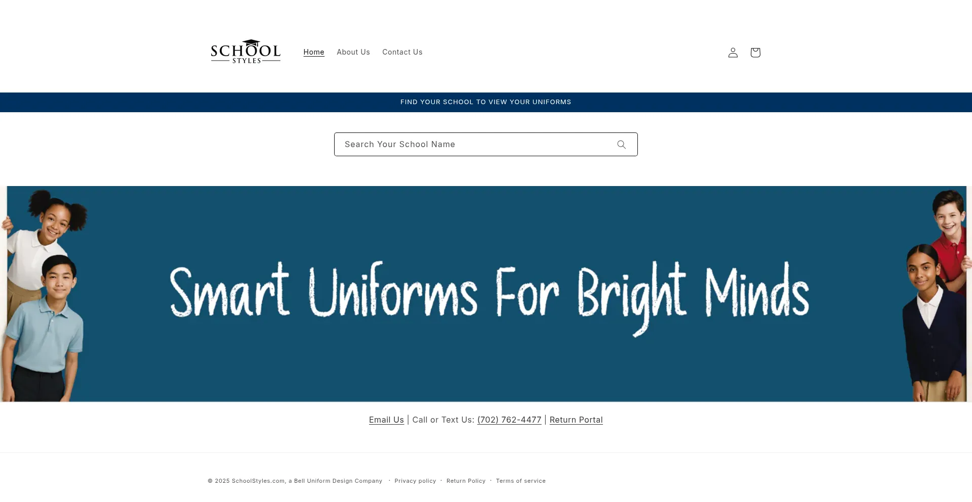 Website screenshot of Schoolstyles.com