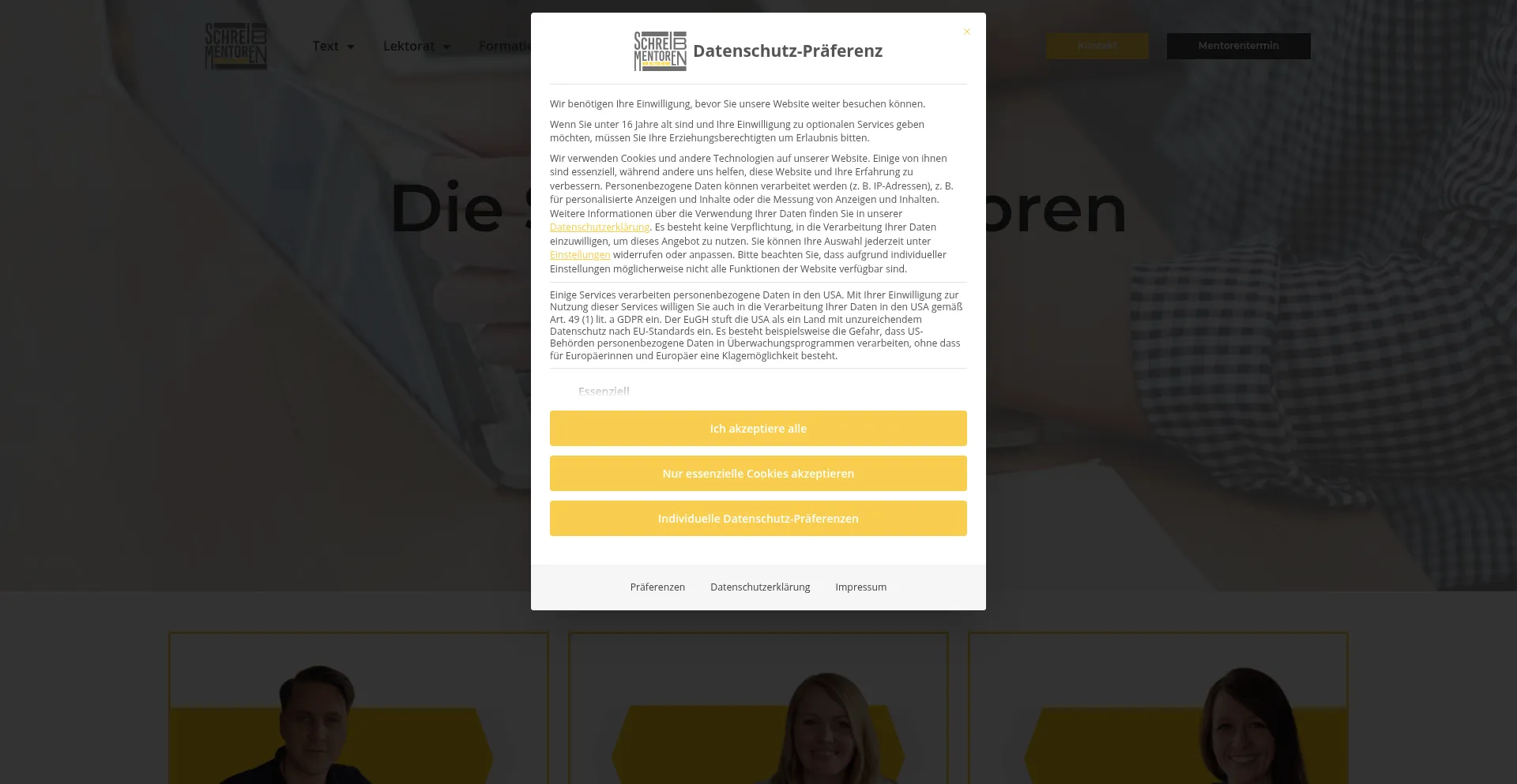 Website screenshot of Schreibmentoren.de