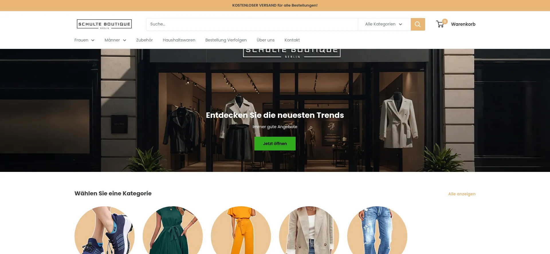 Website screenshot of Schulte-boutique.de