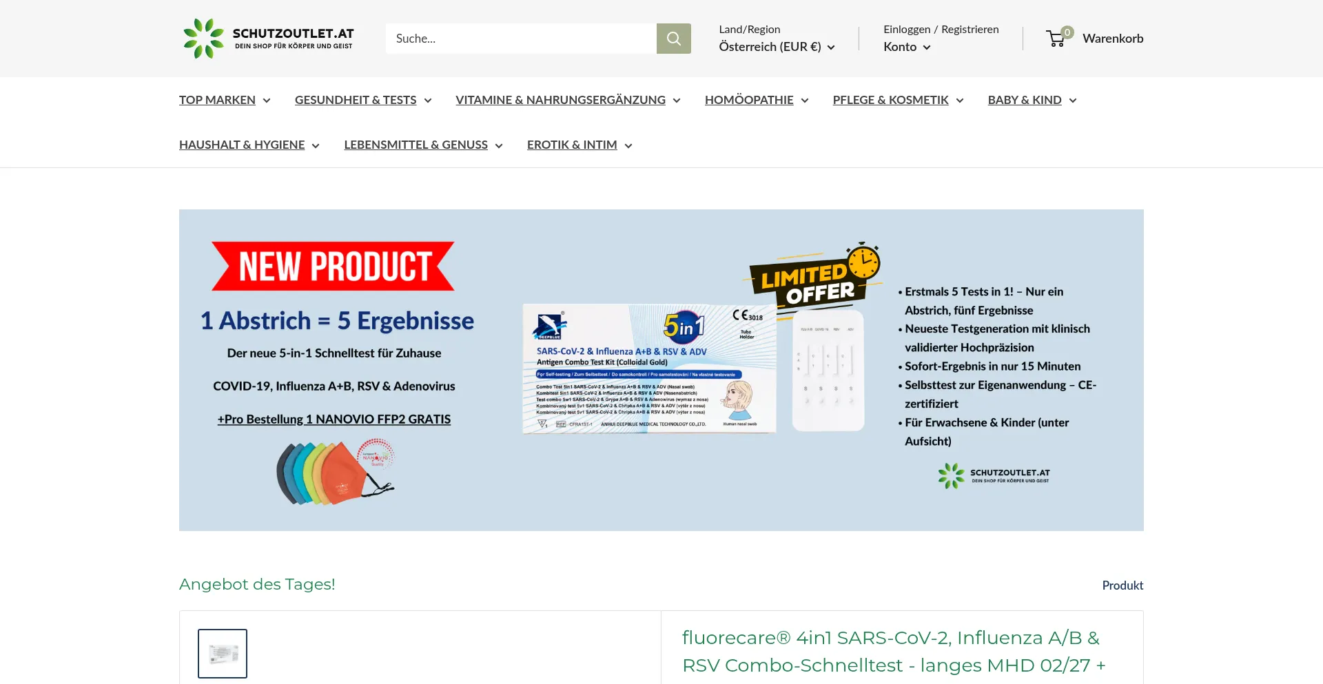 Schutzoutlet.at Screenshot
