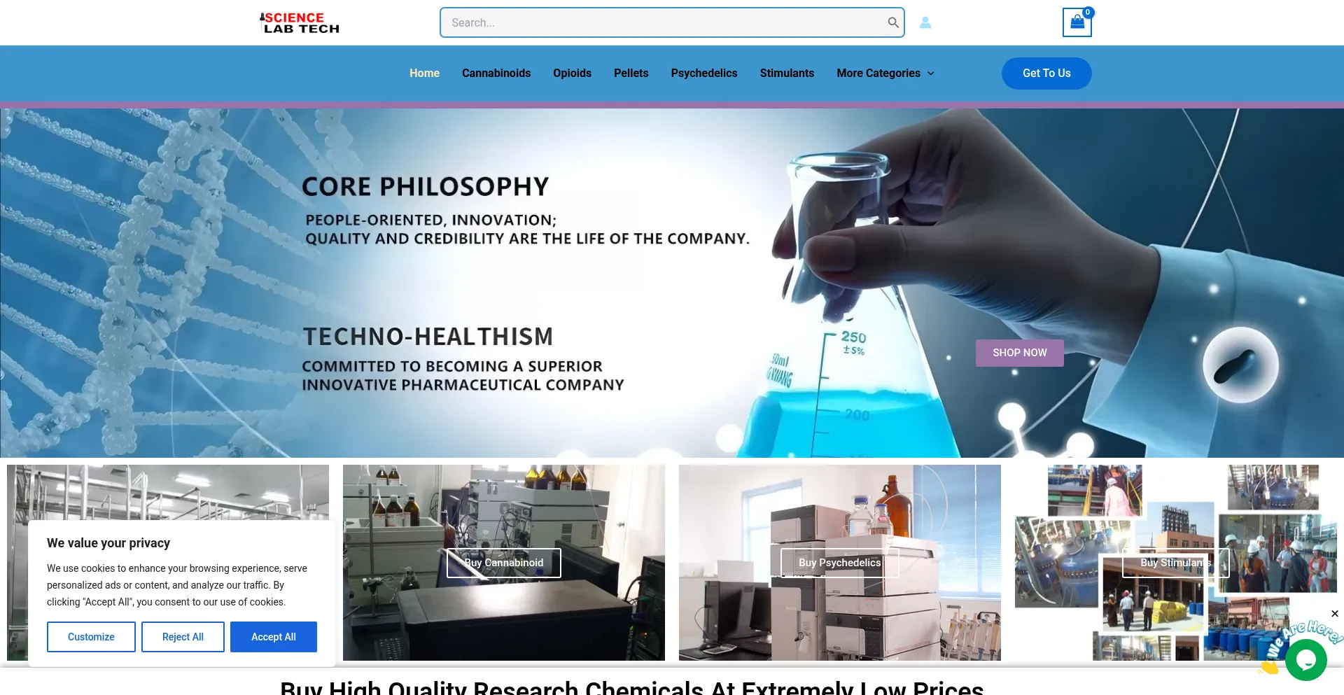 Website screenshot of Sciencelabtech.com