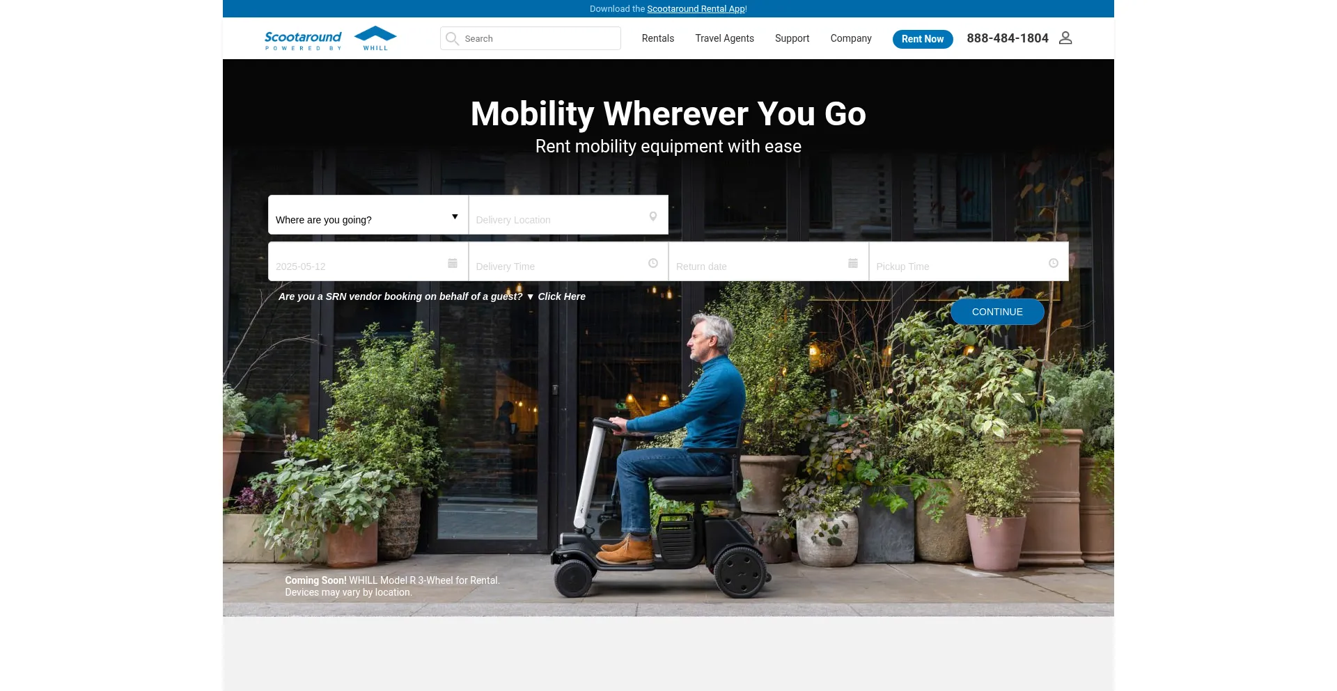 Website screenshot of Scootaround.com