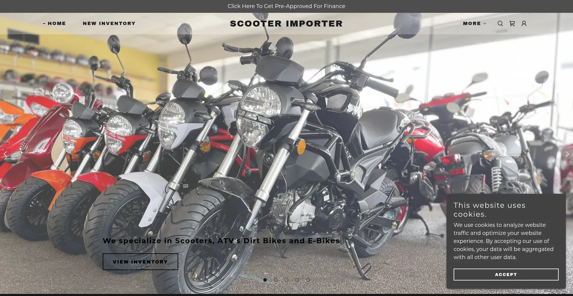 Website screenshot of Scooterimporterllc.com