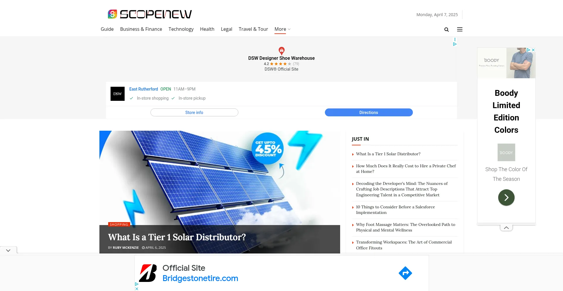 Website screenshot of Scopenew.com