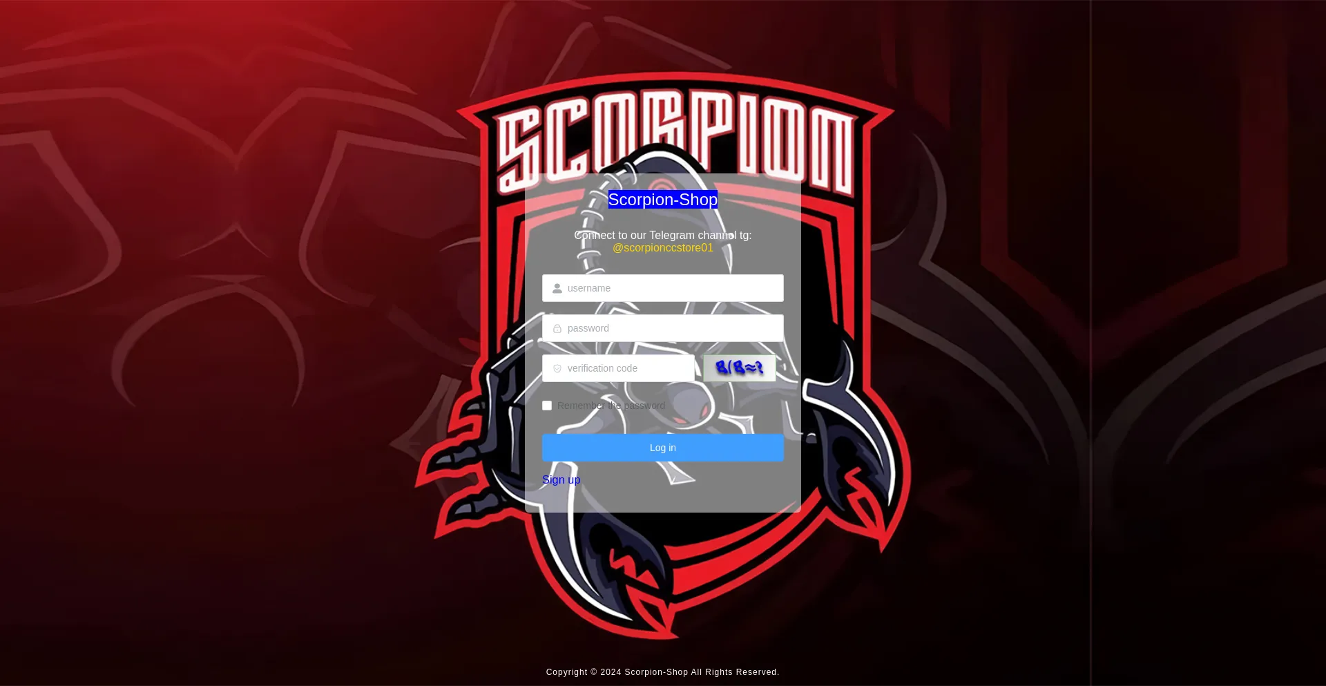 Website screenshot of Scorpioncc.store