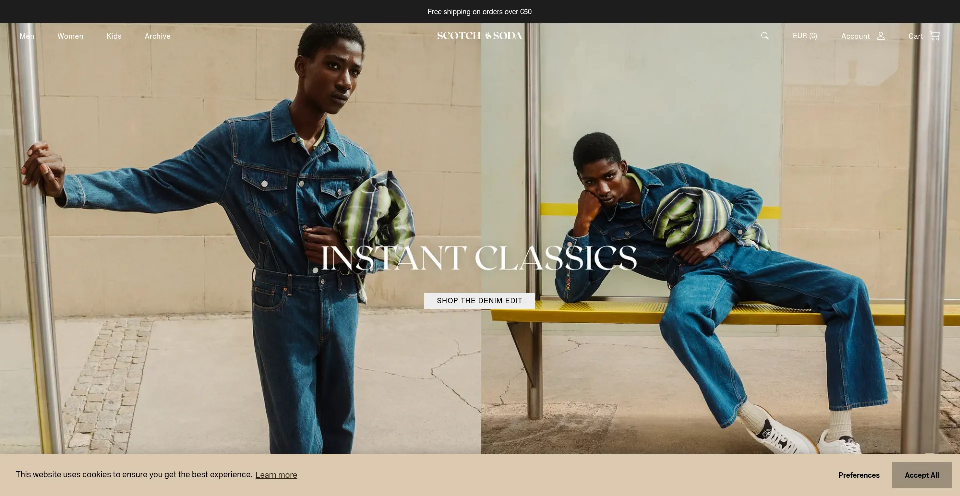 Website screenshot of Scotch-soda.eu