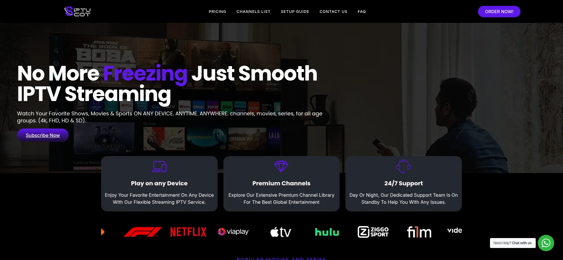Website screenshot of Scotiptv.com