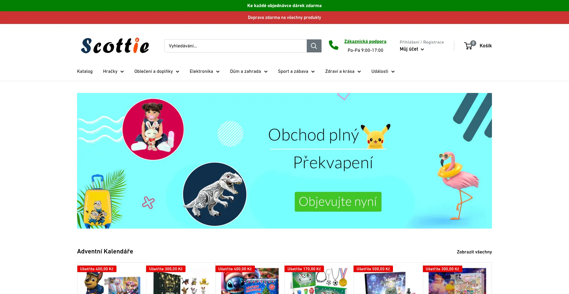 Website screenshot of Scottie.cz