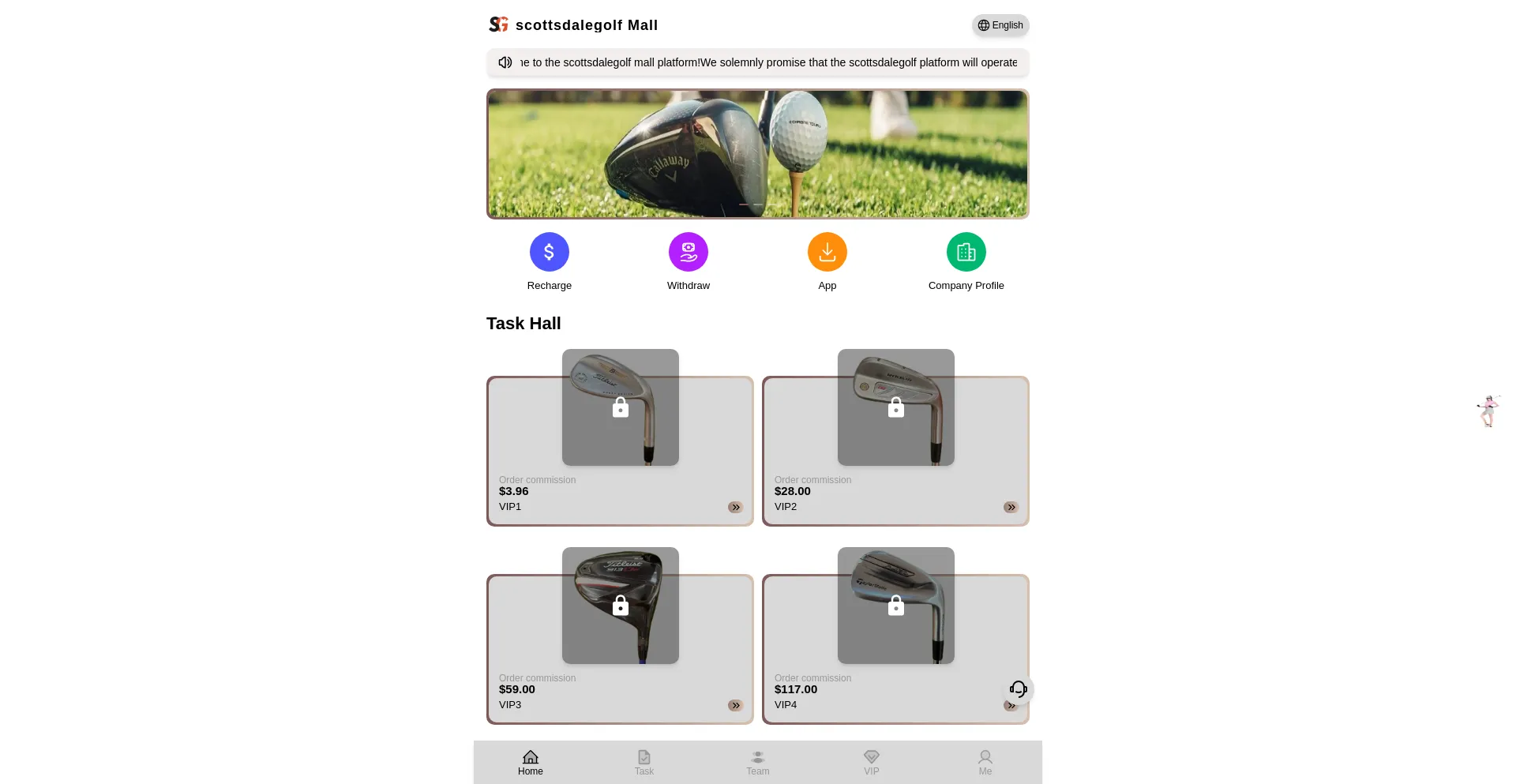 Website screenshot of Scottsdalegolf.cc
