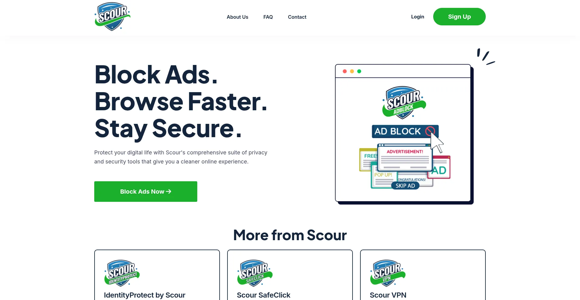 Website screenshot of Scour.com