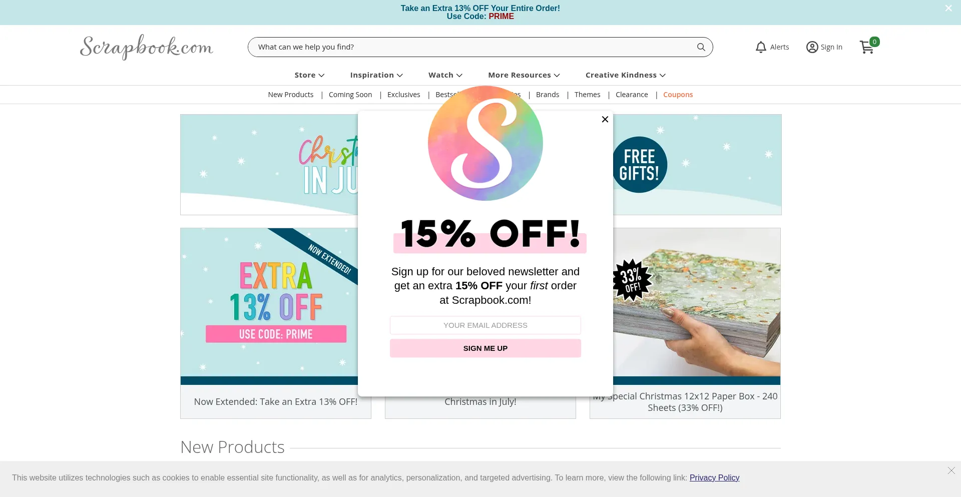 Website screenshot of Scrapbook.com