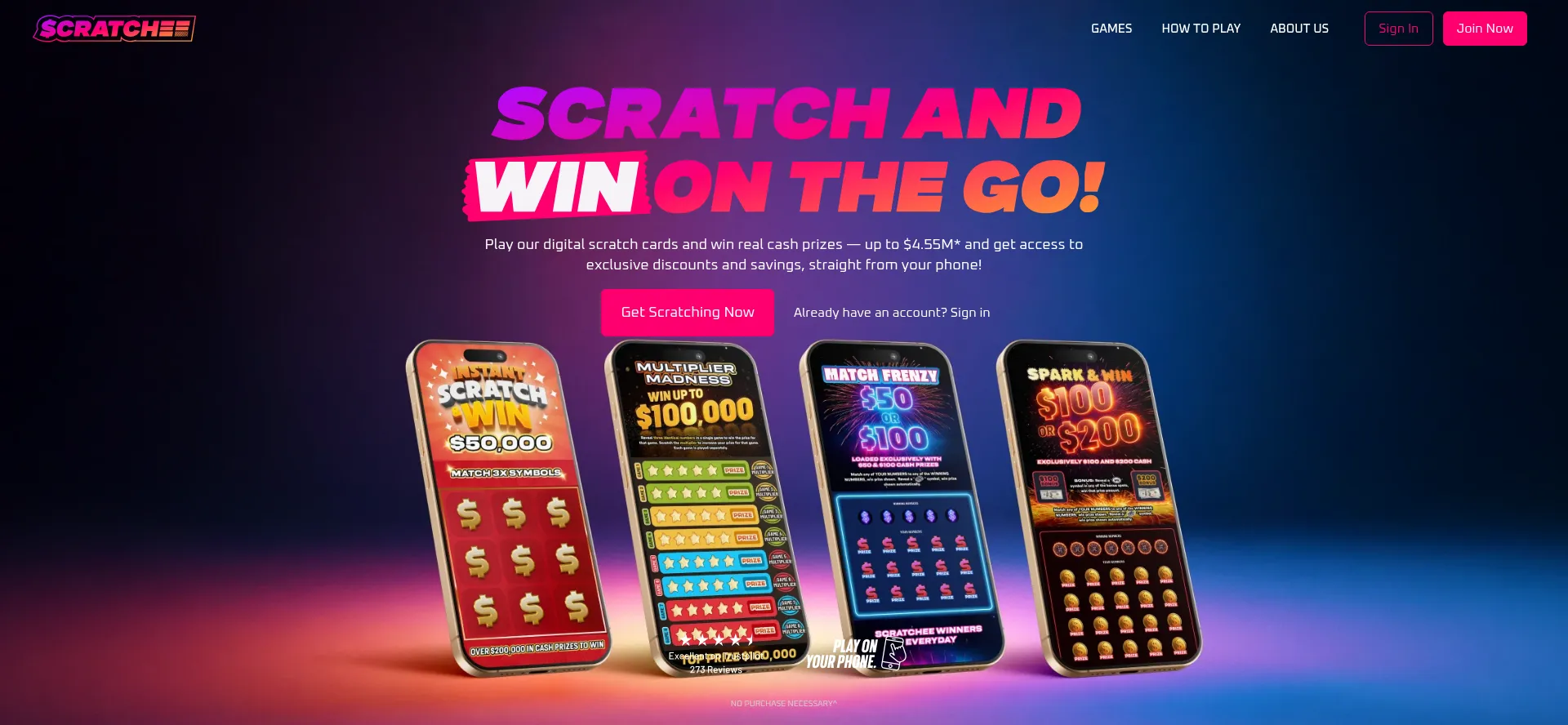 Website screenshot of Scratchee.com