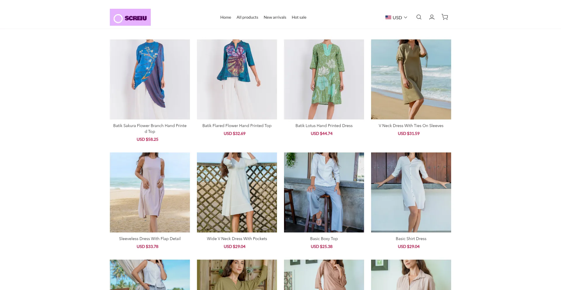 Website screenshot of Screiu.com
